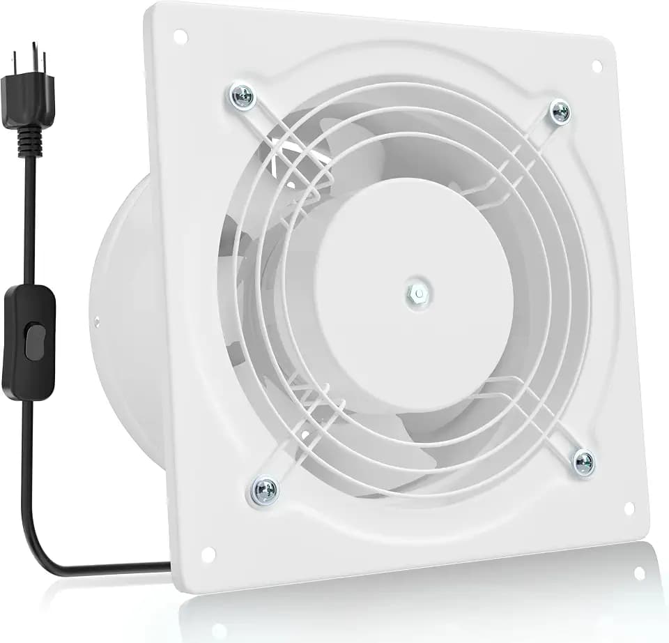 HG Power 6 Inch Exhaust Fan, 308CFM Wall Exhaust Fan for Kitchen, Metal Extractor Fan for Attic, Garage, Window Ventilation, HVAC System