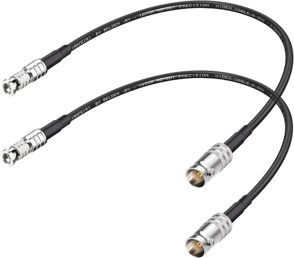 Superbat 75-Ohm BNC Female to HDBNC Male Cable Belden 1855A,3G/6G/12G-SDI Support, for Blackmagic Video Assist Monitor Professional Cameras and Video Switchers (12inch,2-Pack)