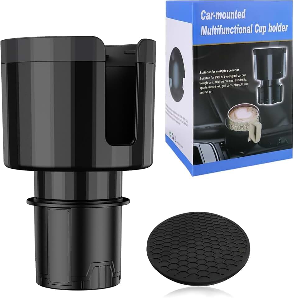 Auto Getränkehalter Becherhalter Universeller Auto Cup Halter Expander Adapter Fahrzeug montiert Verstellbare Basis & Untersetzer Wasser Cup Auto Zubehör für Flasche Drink Halter max. Ø105mm