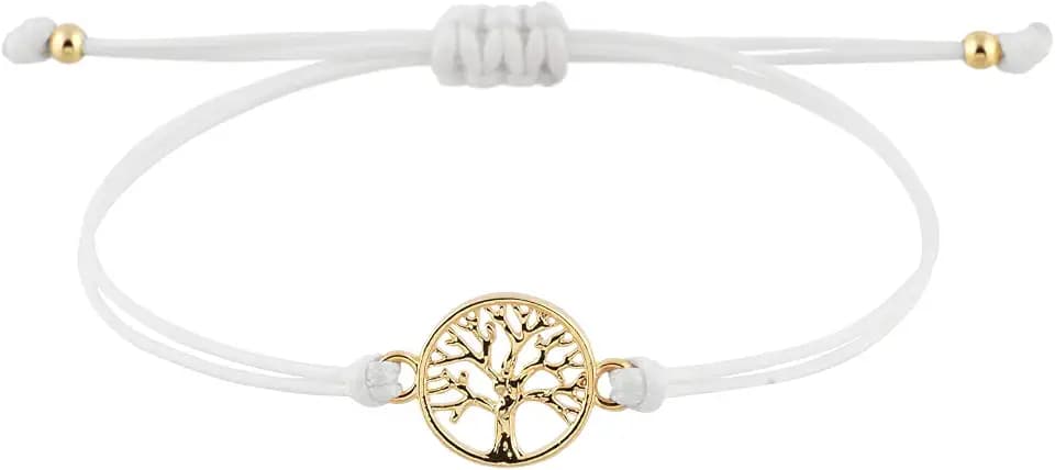 StarAppeal Lebensbaum Freundschafts Armband, Lebensbaum Armband mit Perlen in Silber und Gold, Größenverstellbar, Mädchen, Damen Armband, Handmade