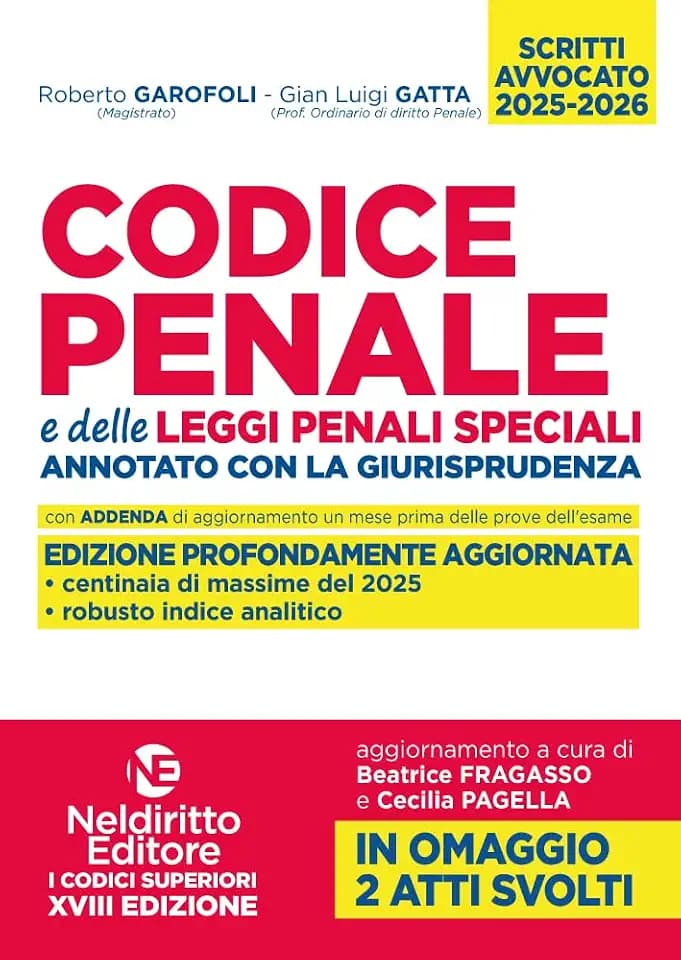 Codice penale annotato con la giurisprudenza 2025-2026 per l'esame di avvocato