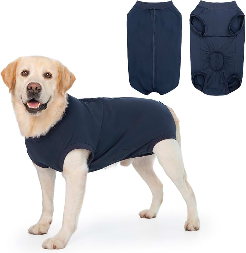 Hunde Op Body Rüde Kastration mit Reißverschluss Hundebody Nach Op Anzug Hund Operationsbody Hund Medizinischer Body für Hunde Kastration Rüde Einfaches Urinieren Leckschutz Weste Hundepyjama