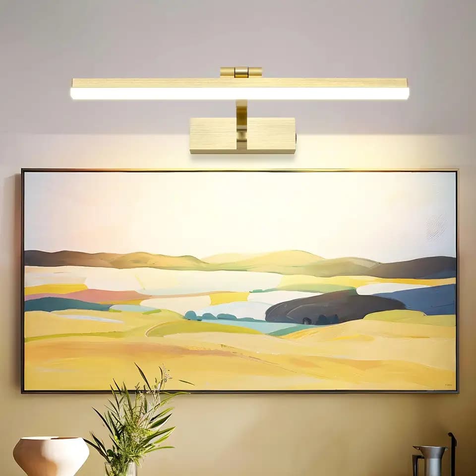 MantoLite Dimmbar Bild Wandleuchte 8W 41cm Spiegelleuchte Gold Led Waschtisch Badezimmer Wandbild Beleuchtung Fixture Verstellbarer Spiegel Bilderleuchte Leseleuchten Display Lampe 3000K/4500K/6000K