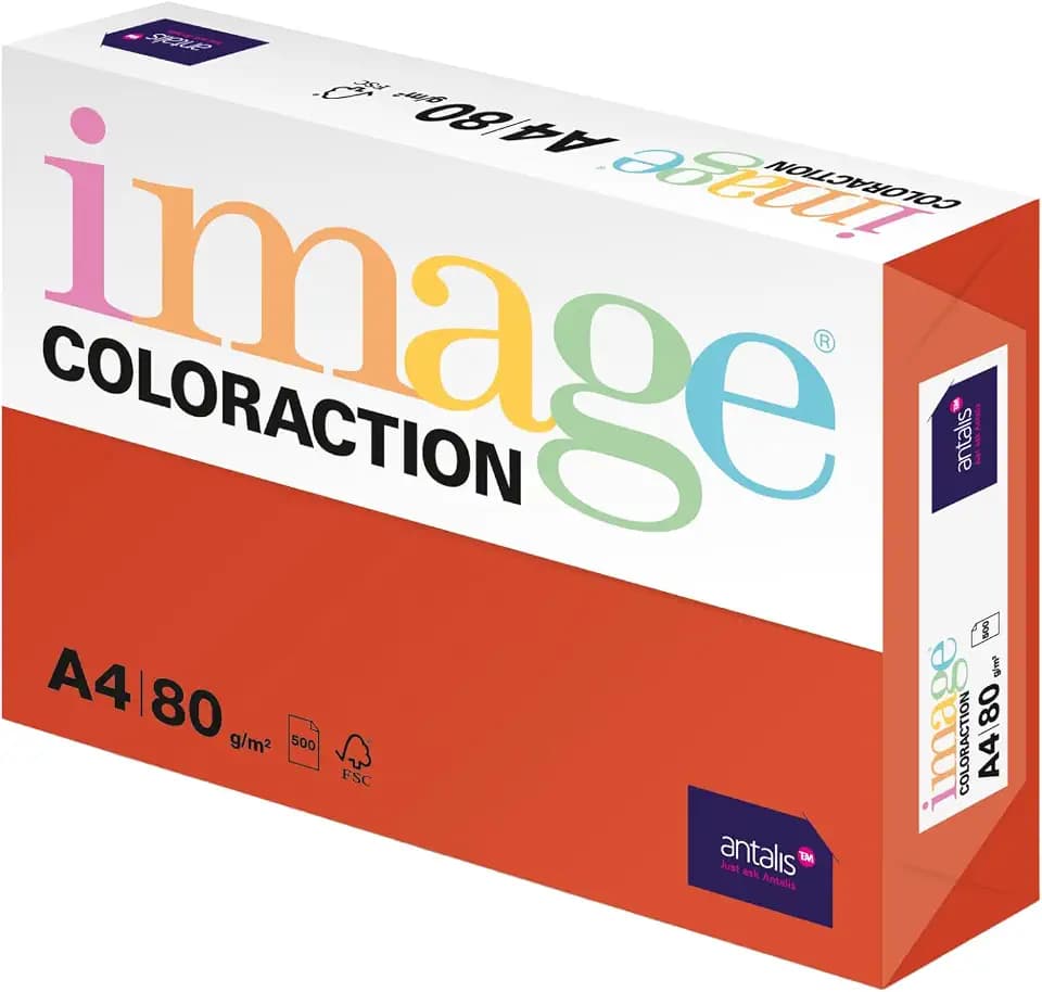 Image Coloraction London - farbiges Kopierpapier - DIN A4, 210 x 297 mm, 80 g/m² - buntes, holzfreies Druckerpapier für Kopierer - 500 Blatt - Ziegelrot