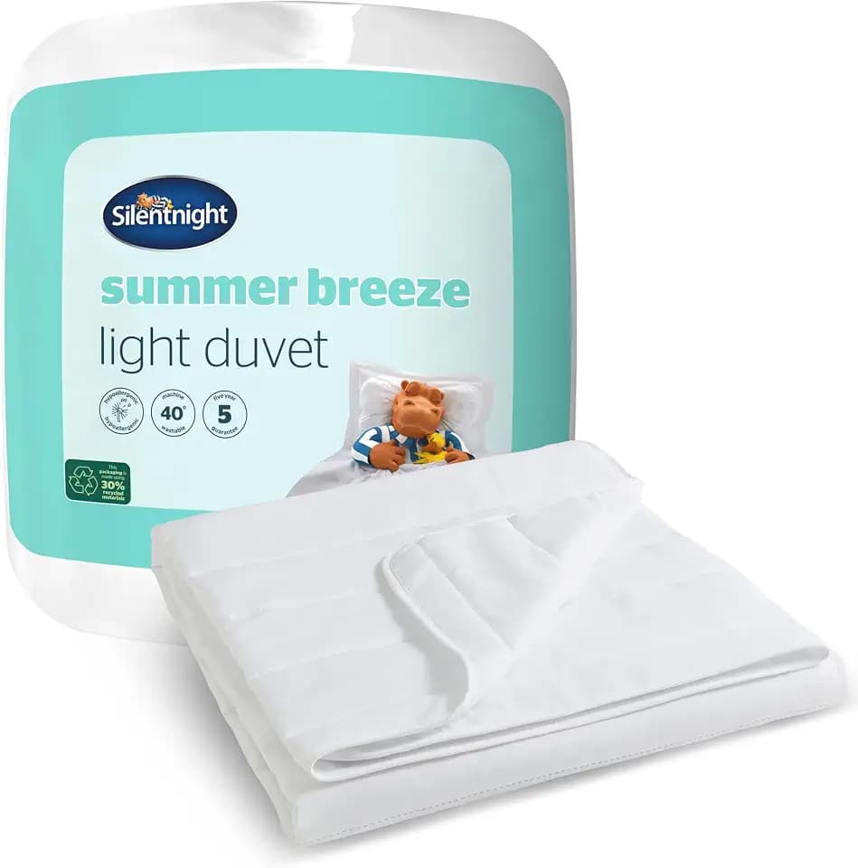 Silentnight Summer Breeze Bettdecke mit 1,0 Tog, weich und leicht, ideal für warme Nächte und heiße Schläfer, atmungsaktiv, kühler Komfort, hypoallergen und maschinenwaschbar, Doppelbett