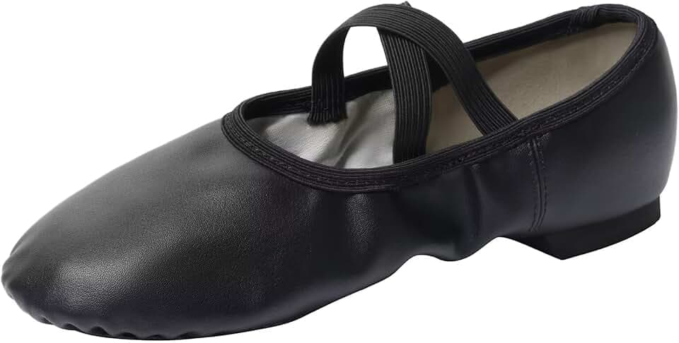 Schwarze Jazzschuhe für Damen, Kreuzriemen, geteilte Sohle, Jazz-Tanzschuhe, PU