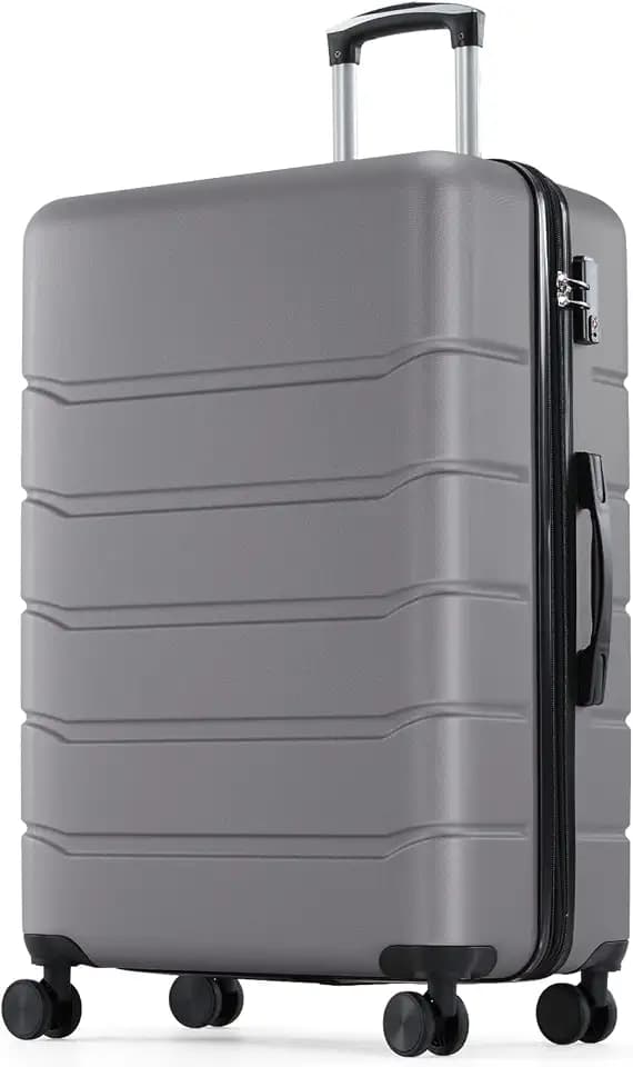 Sweetcrispy 28 Inch Checked Luggage, Suitcase with Spinner Wheels