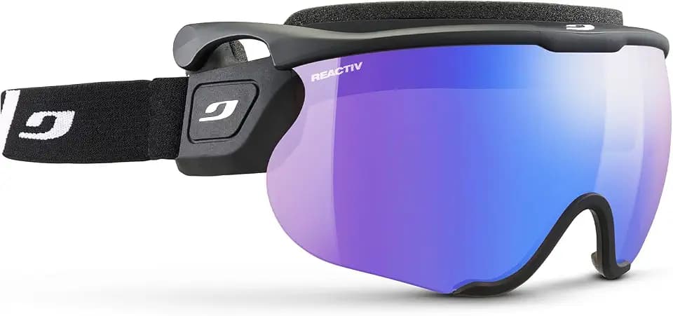 Julbo Sniper Evo L Langlauf-Ski-Visier für Damen & Herren I REACTIV Photochromic oder Spectron Linse für breite Gesichter, Schwarz/Weiß, Large