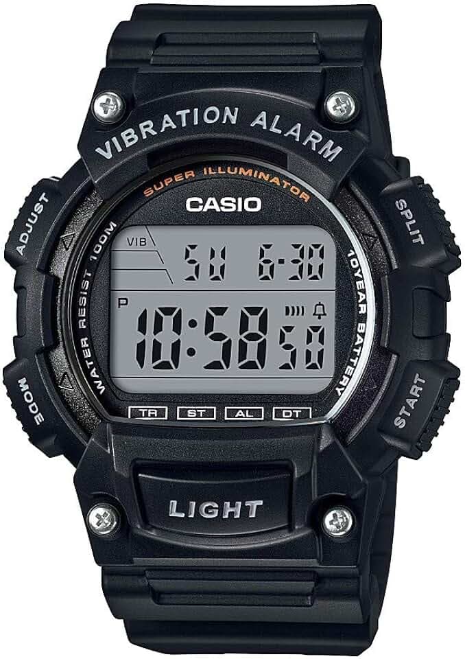 Casio W736H Series | Men’s Digital Watch | 1/100 SEC Stopwatch | Countdown Timer | Super Illuminator LED Light | 100 M Water Resistance | Daily Alarm | Auto Calendar | Dual Time | 10 Yr Battery