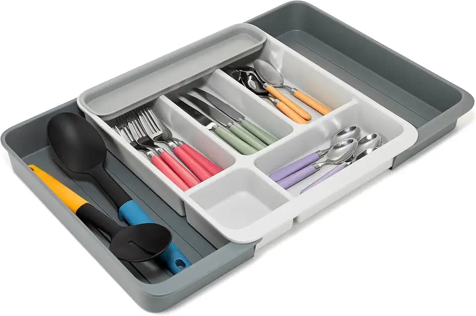 Joseph Joseph DrawerStore Ausziehbarer Besteck Organizer, für Küchenutensilien, recyceltem Plastik