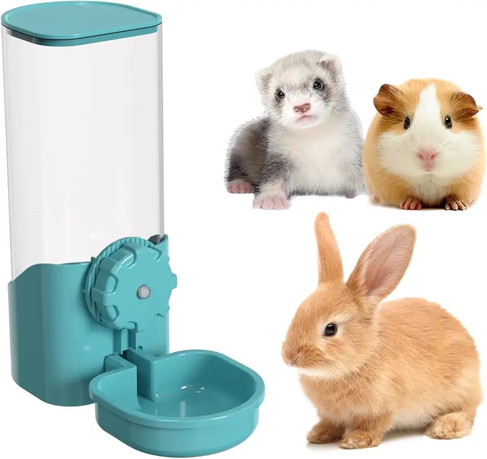29oz Rabbit Water Bottle Dispenser for Cage, Bunny Water Bowl(Blue)