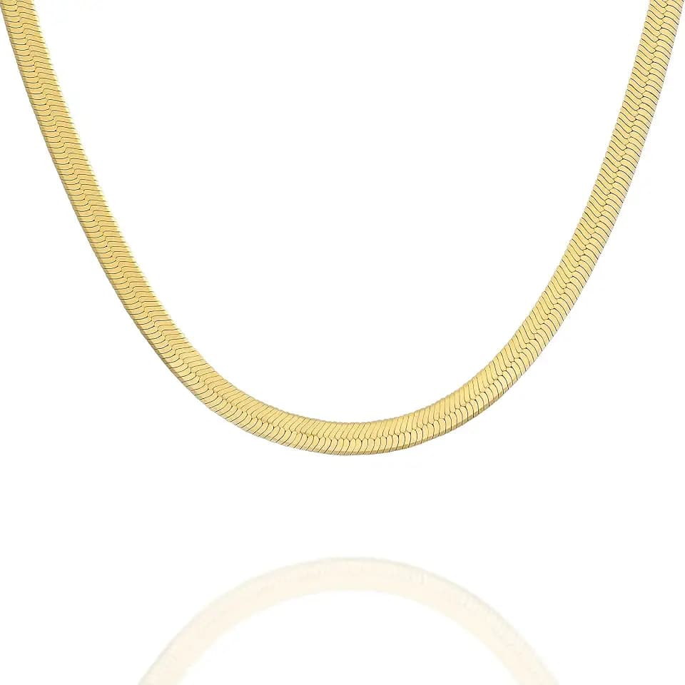 PAVOI 22K Gold Plated Chain Necklace for Women Men, Italian Silver Necklace