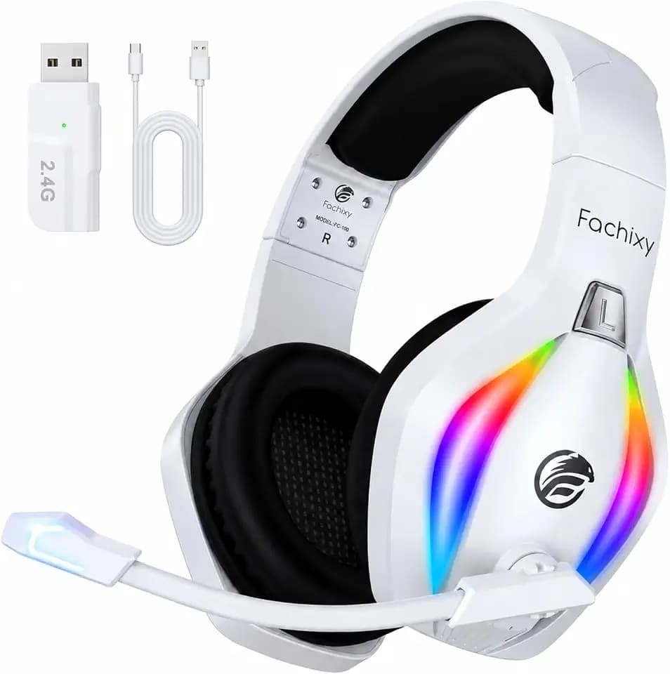 Fachixy Wireless Gaming Headset mit Mikrofon für PS5, PS4, PC, Mac, Switch