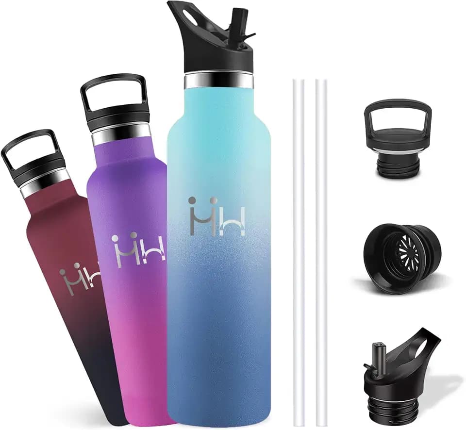 Trinkflasche Edelstahl, Trinkflasche 1l, 24h Kalt & 12h Warm, Wasserflasche Auslaufsicher, BPA-Frei, Isolierflasche Doppelwandige, Wasserflasche Sport, Thermosflasche für Laufen, Reisen, Yoga