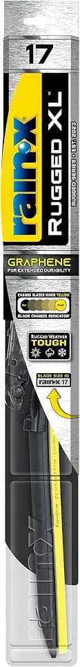 Rain-X 870417 Rugged XL Wiper Blade 17", Windshield Wipers Replacement, Quiet & Durable Beam Design, All Weather Performance & Easy Universal Install, Blade Wear Indicator (Pack of 1)