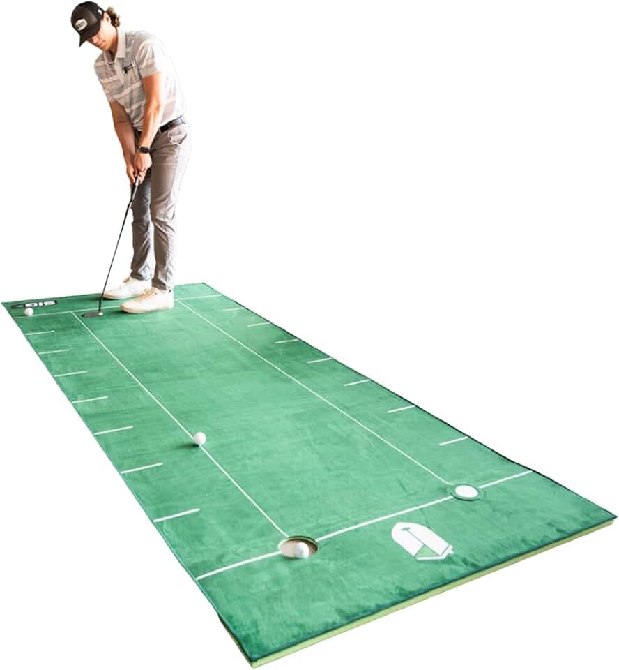 The Indoor Golf Shop SIG LITE Putting Green - Professional-Grade, Indoor Practice Putting Mat - Realistic Feel - Easy Storage