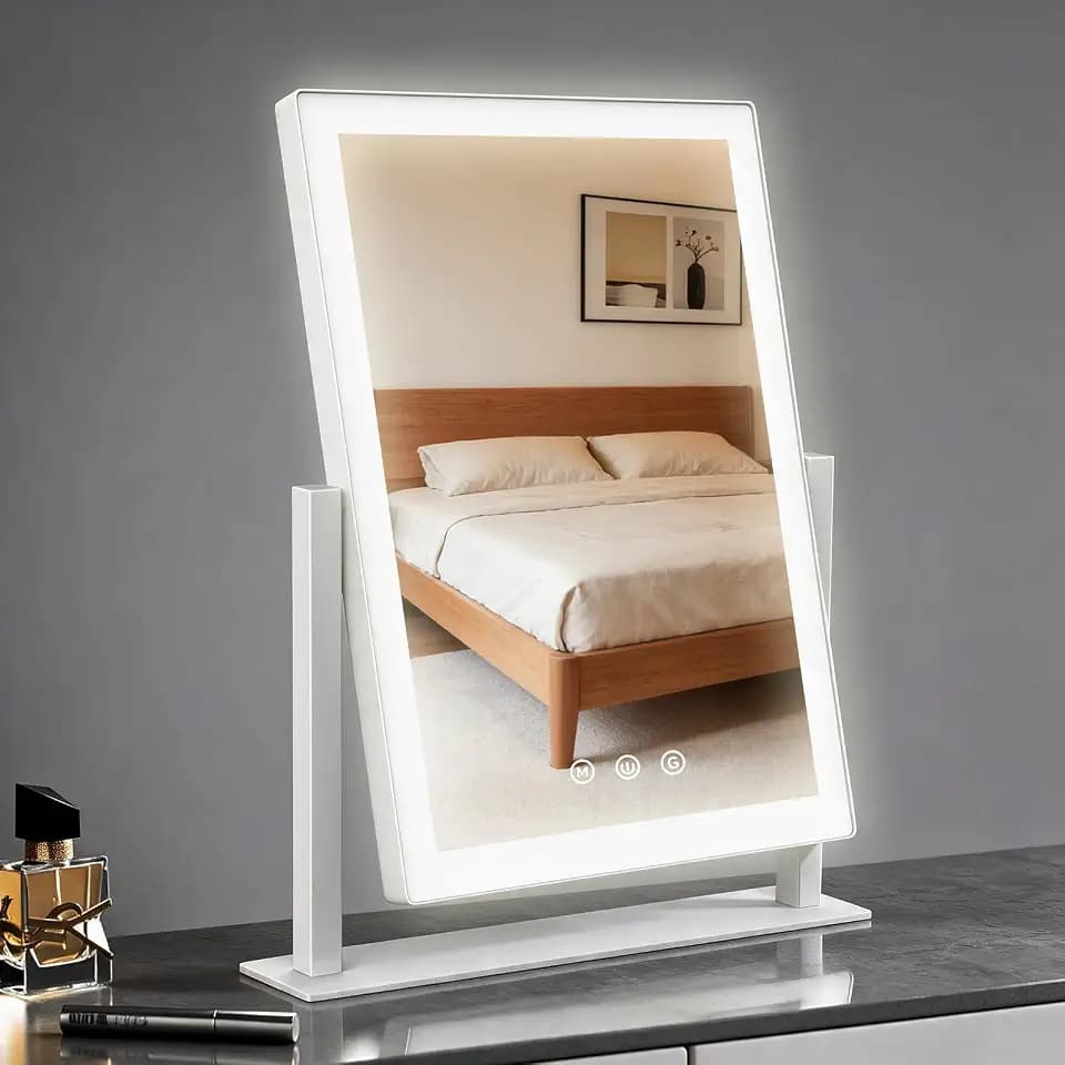 AIMAX Schminkspiegel mit Beleuchtung, 27,5x37,5cm, 3 Lichtmodi & Dimmbar