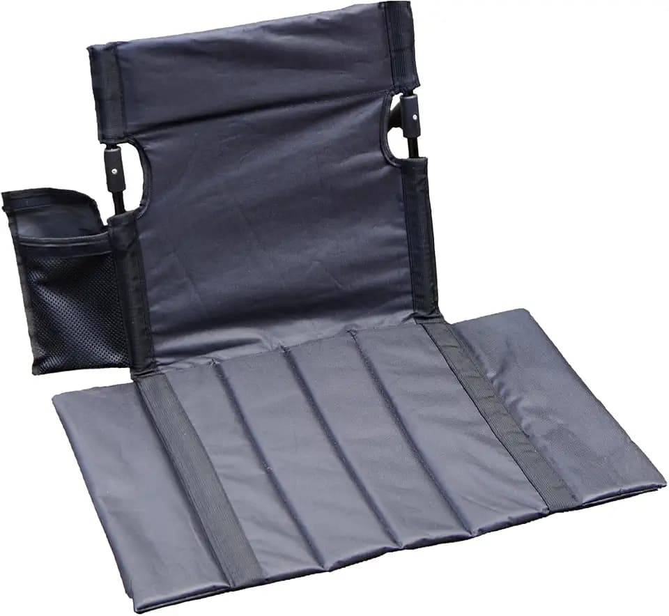 Extra Large Aluminum Folding Beach Chair with Cup Holder(Carbon Black)