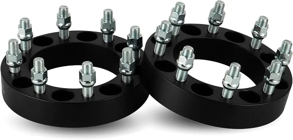 2" 8x6.5 (8x165.1mm) Wheel Spacers with 126.15mm Bore, 8 Lugs 50.8mm Thick M14x1.5 Studs Wheel Adapters for Chevy C/K2500 3500 Express Silverado Suburban Savana Van Sierra Yukon Nissan NV 1500, 2pcs
