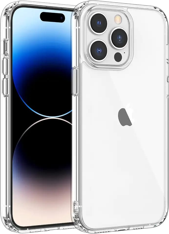 Shamo's Kompatibel mit iPhone 14 Pro Hülle, transparente Hüllen stoßfest mit TPU-Silikon-Stoßdämpfern, Kratzfeste Abdeckung, transparent HD klar [Anti-Vergilbung]