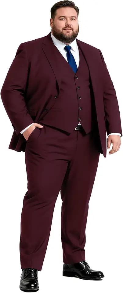GATMSTZ 3 Piece Suit for Men Big and Tall Classic Fit Men Tuxedo Suit Set Jacket Vest Pants