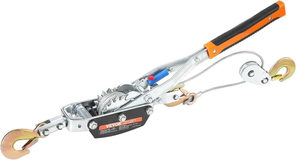 VEVOR Handhebelseilzug 5 Tonnen Tragfähigkeit Handseilwinde 3,5 m Seil aus Kohlenstoffstahl in Industriequalität Kettenwinde Anti-Reverse-Mechanismus Handseilzug Seilzug Flaschenzug Hebezeuge
