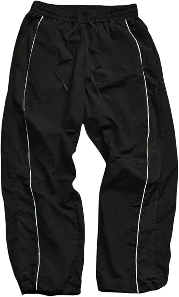 SHENHE Men's Y2k Wide Leg Baggy Parachute Pants Hip Hop Track Trousers