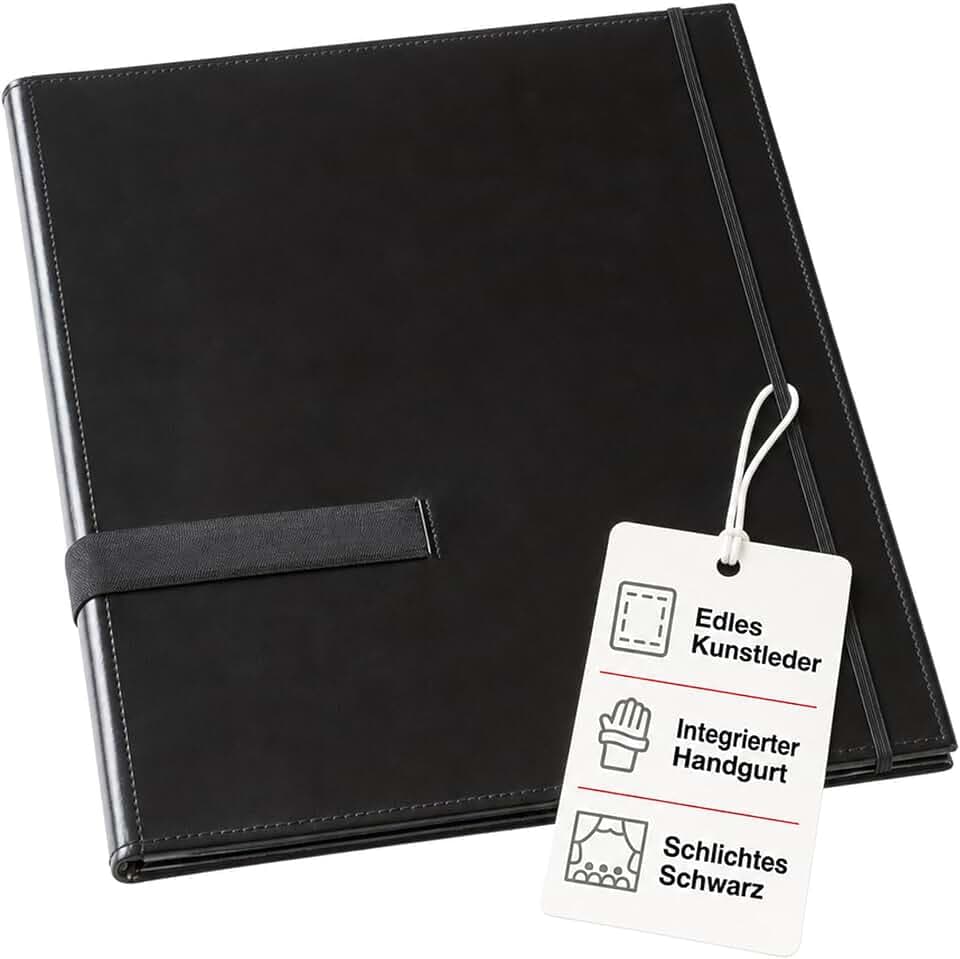 LEUCHTTURM1917 317520 Notenmappe A4, Kunstleder, schwarz