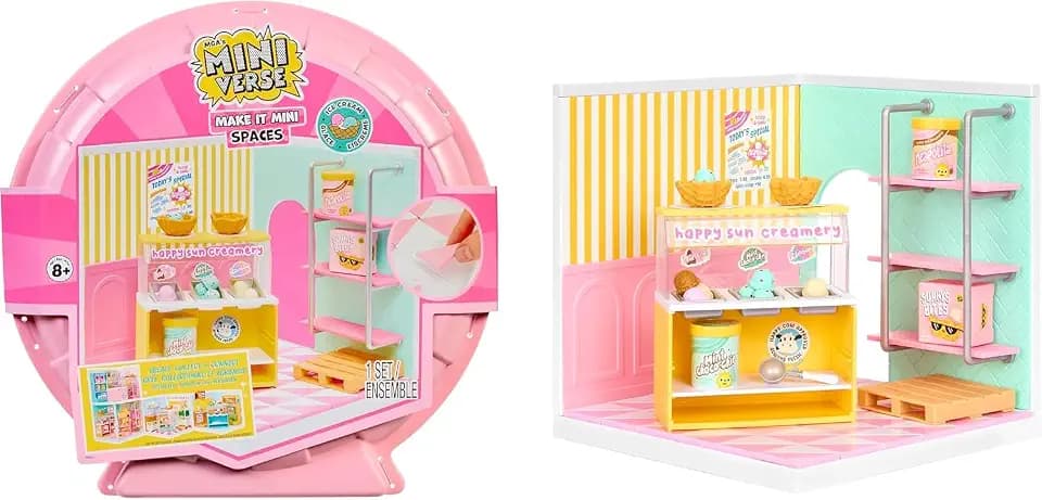 MGA's Miniverse Make It Mini Spaces Ice Cream Shop - Inklusive 1 Packung, BAU-Set, DIY, Bastelei, Für Sammler & Kinder ab 8 Jahren, Nicht ESSBAR
