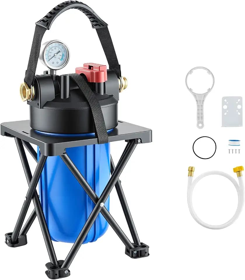 VEVOR RV Water Filter System, 0.5-Micron Premium RV Water Filtration System Replacement with Cartridge and Mounting Bracket for RVs & Campers, Reduces Sediment, Chlorine, Heavy Metals, Odors and More