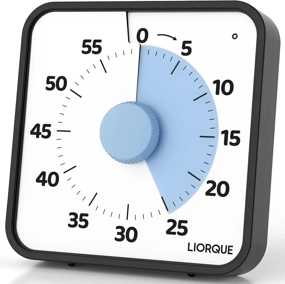 LIORQUE 19cm Visueller Timer 60 Minuten Countdown Timer