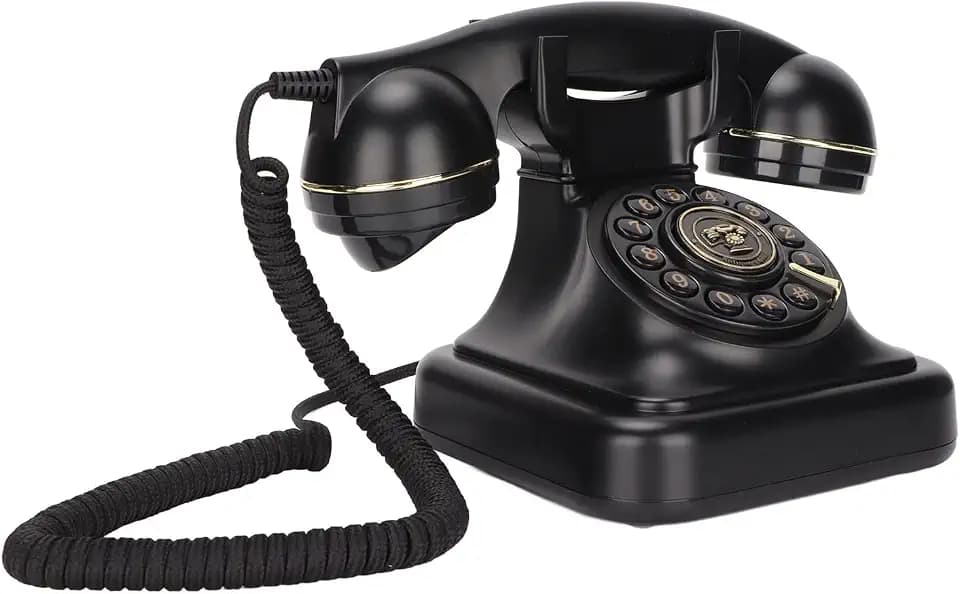 Retro-Vintage-Telefon, Telefon mit Wählscheibe für Festnetz, Altmodische Telefone, Heimtelefone, Schnurgebundenes Tischtelefon für Büro, Café, Bar, Schlafzimmer, Dekoration