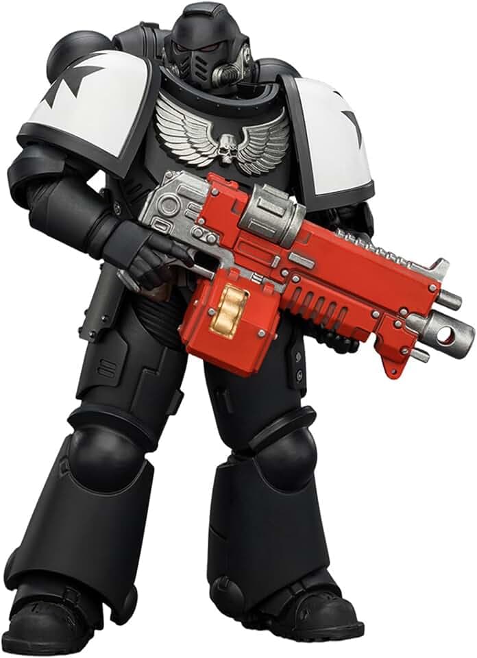 JOYTOY Warhammer 40k Black Templars Intercessor with Bolt Rifle, Bolt Pistol and Chainsword 1/18 Action Figure Collect and Display Model