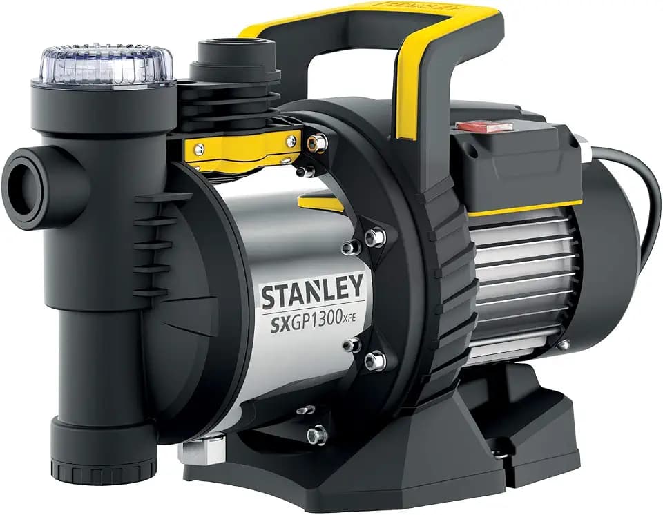 Stanley SXGP1300XFE Selbstansaugende Pumpe für Klarwasser (1.300 W, max. Förderleistung 4.200 l/h, max. Förderhöhe 50 m)