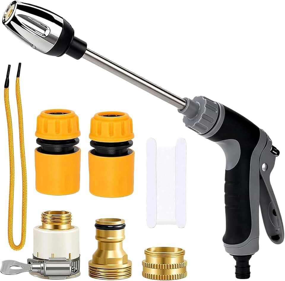 Power Blaster High Pressure Washer Nozzle, 360° Rotating 3 Spray Modes Pressure Washer Nozzle for Garden Hose, Easy Install