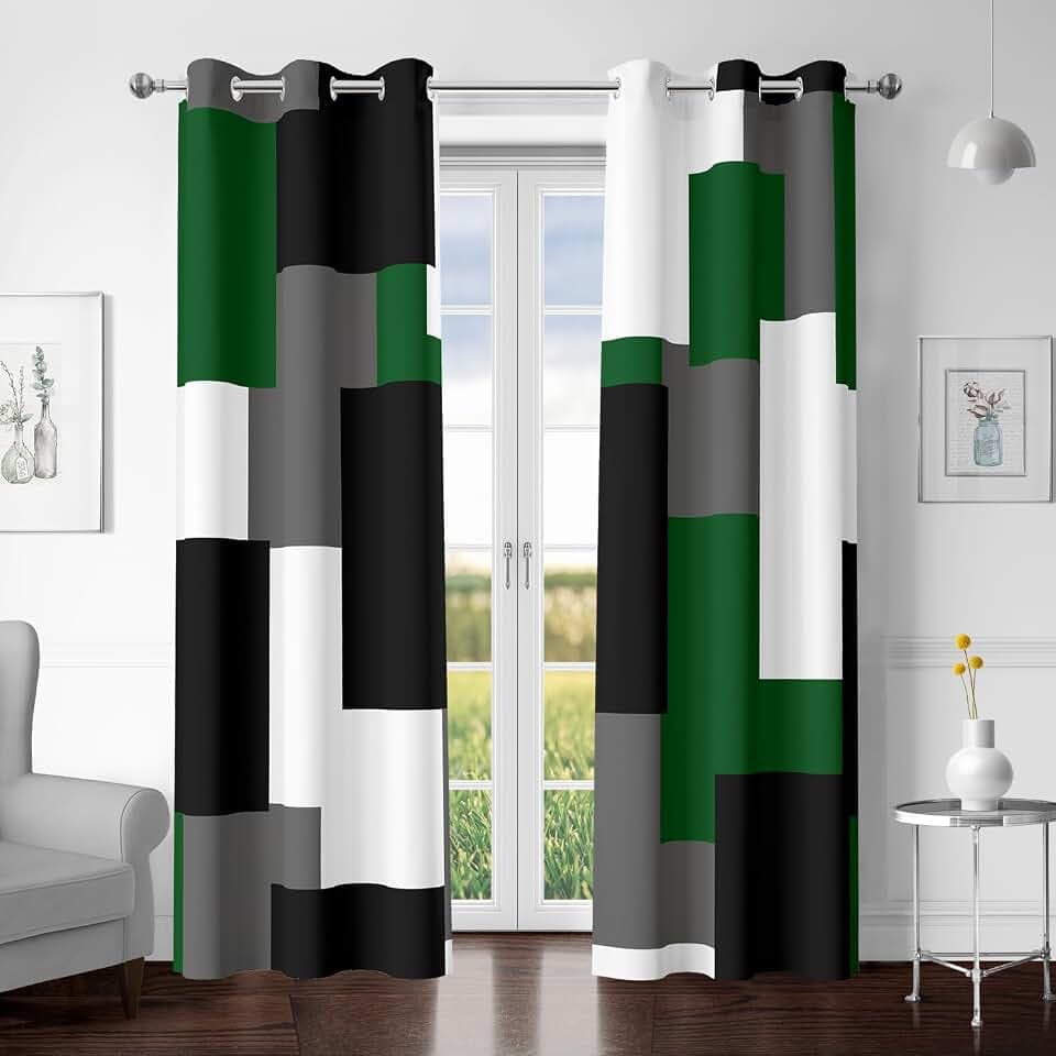 Tyrot Green Blackout Curtains for Bedroom Living Room 84 inch Curtains