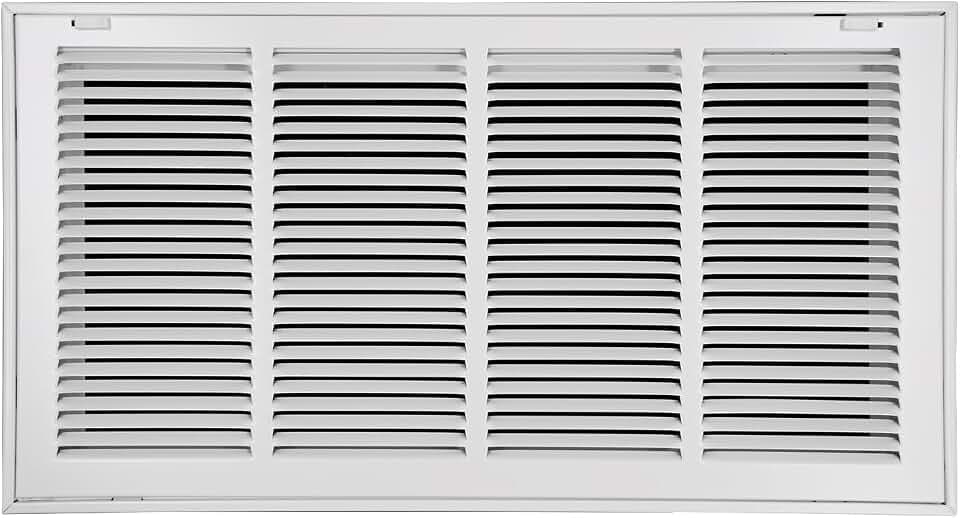 Howeall 24"W x 12"H [Duct Opening Size] Steel Return Air Filter Grille - Removable Face/Door for 1 inch Filters -HVAC Vent Cover Grill - White [Outer Dimensions: 26 5/8"W X 14 5/8"H]