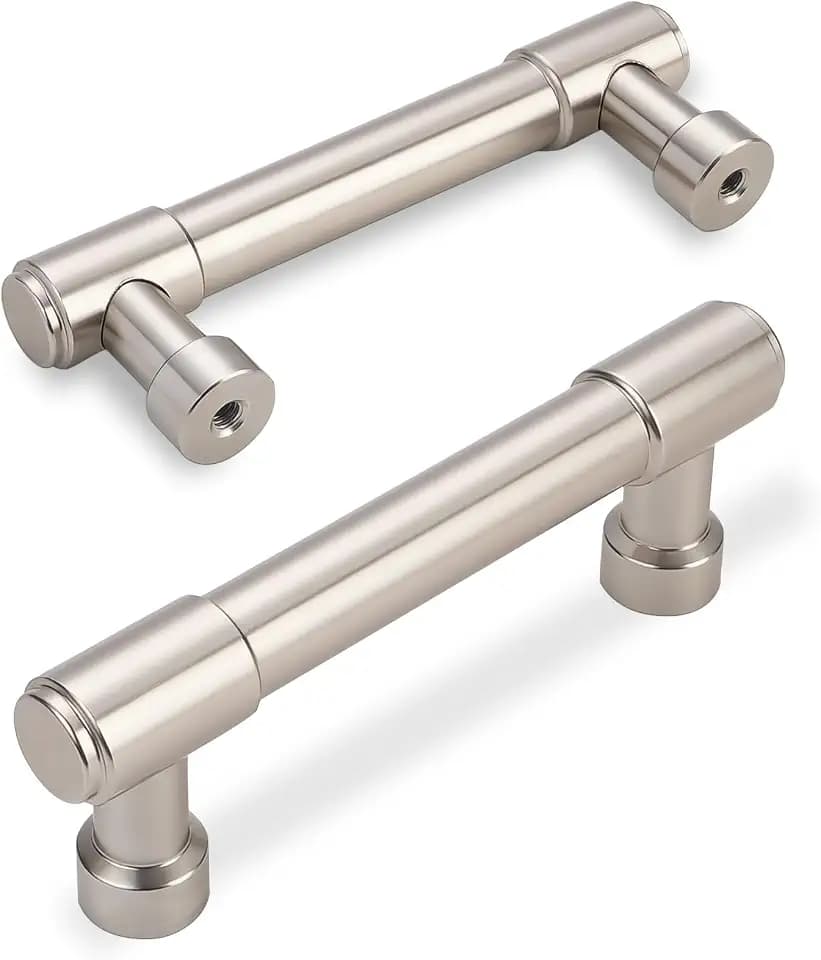 10 Pack Brushed Satin Nickel Cabinet Pulls 3 Inch(76mm) Hole Centers Kitchen Cabinet Handles Drawer Pulls