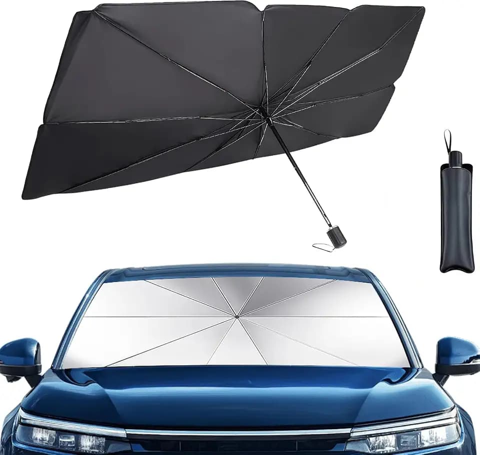 Sonnenschutz Auto Frontscheibe,Hitzeschutz Auto Sonnenschirm Geeignet,Frontscheibenabdeckung Innen,Sonnenschutz Frontscheibe Faltbar für die meisten Fahrzeuge SUV,Einfach zu Verstauen(140 x 80 cm)