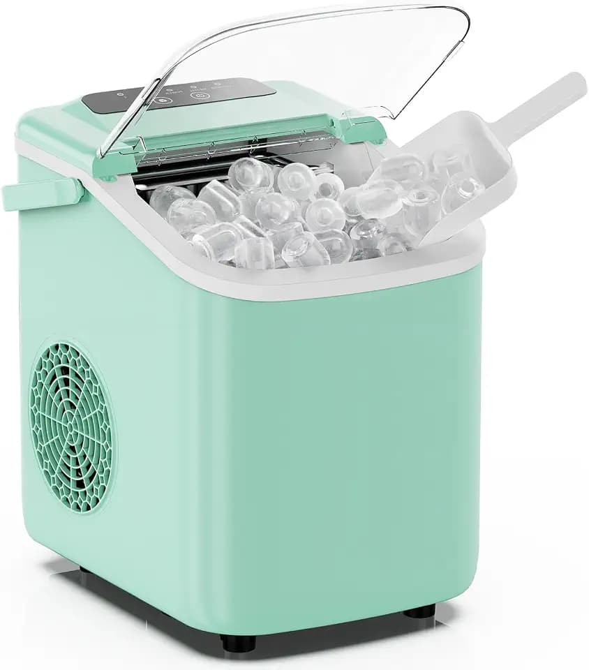 DUMOS Ice Makers Countertop Ice Machine with Portable Handle Compact Size