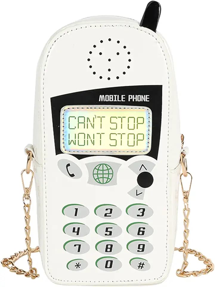 KUANG! Women Cute Digital Mobile Phone Shaped Shoulder Bag Funny Crossbody Bag Pu Messenger Chain Purse for Girls