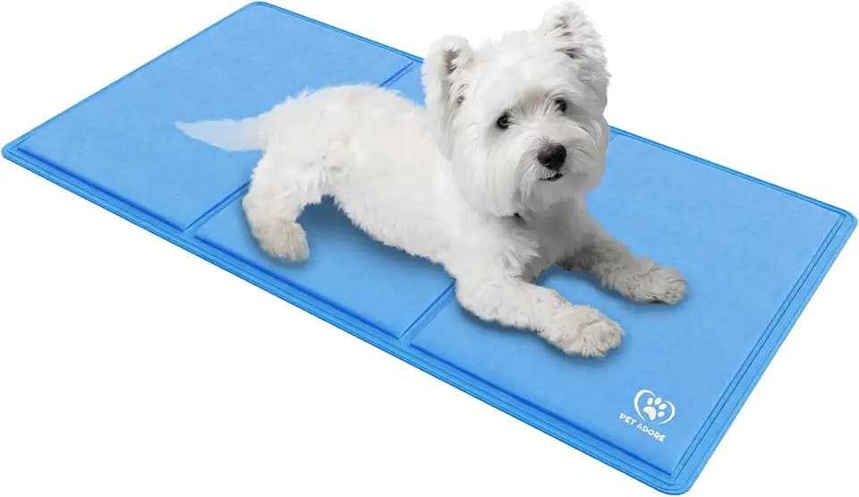 Kühlmatte für Hunde – Weicher, dicker Schaumstoff, stützendes Gel, selbstkühlendes Pad für Hunde und Katzen im Sommer, strapazierfähiges, kratzfestes 450-Mikron-Oxford-Gewebe (90 cm x 50 cm)