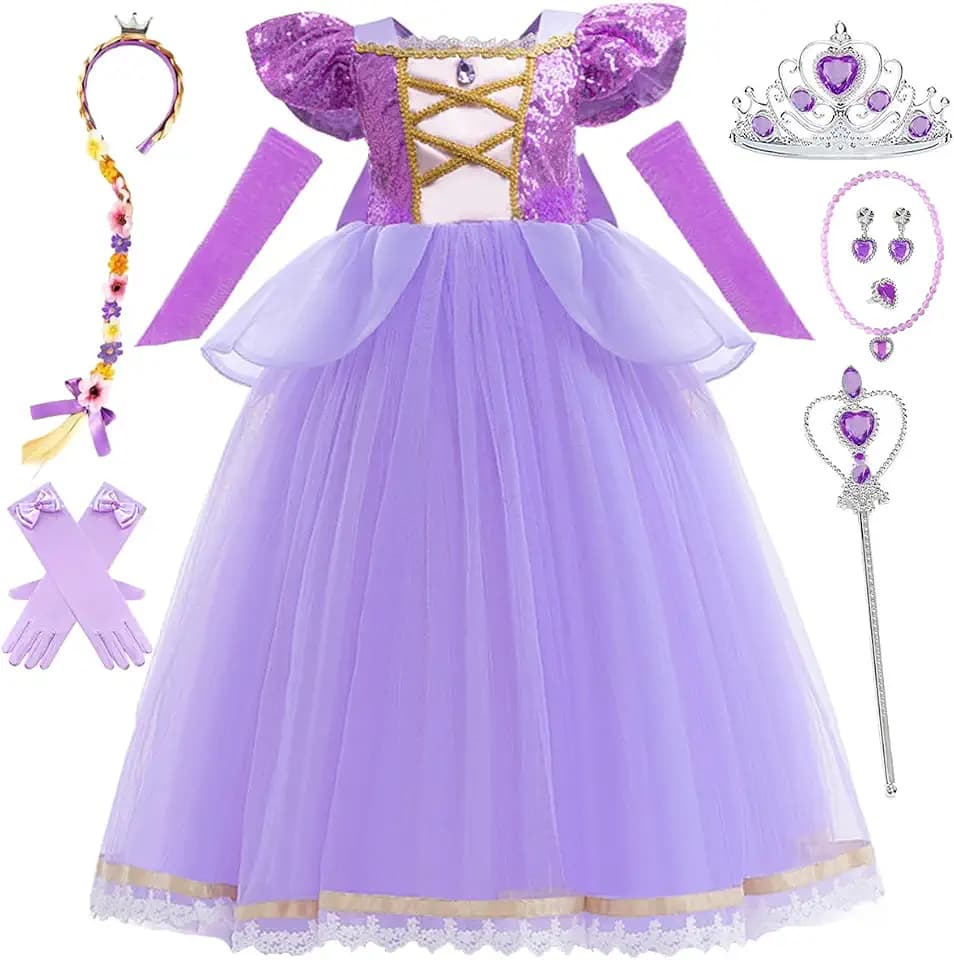 Princess Dress for Girls Birthday Purple Costume Kids
