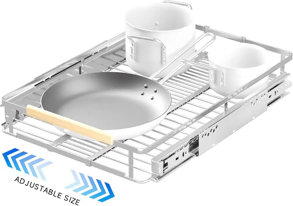 Pull Out Cabinet Organizer, 12.2~17.9" W x 22.5" D