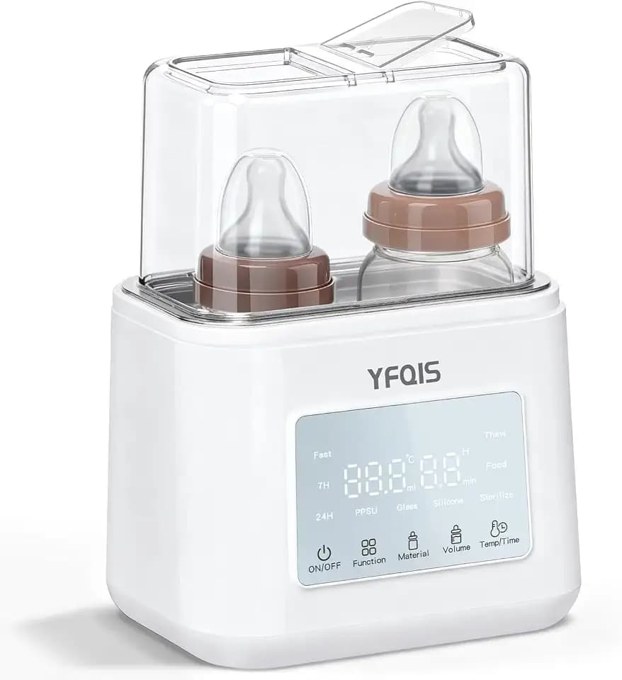 Flaschenwärmer und Sterilisator für Babyflaschen, 10-in-1, Flaschenwärmer und Babynahrungswärmer, 230 W, schnelles Aufheizen und Abtauen, mit LCD-Display, Timer, hält die Wärme, BPA-frei