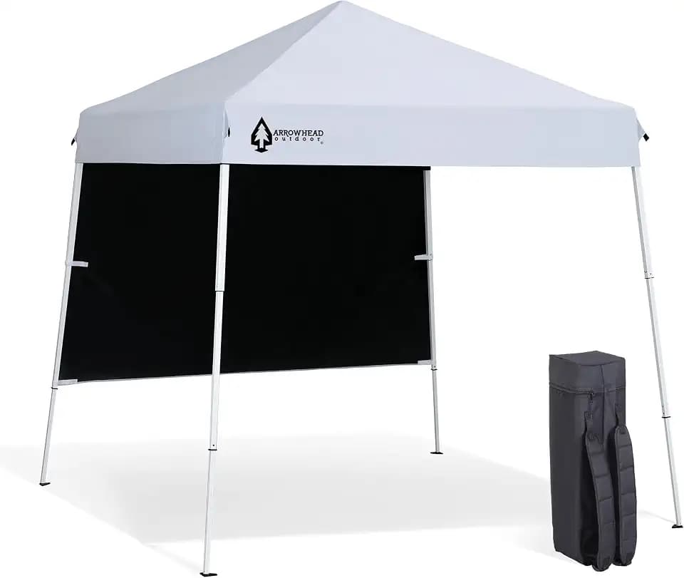 ARROWHEAD OUTDOOR 6'x6' Backpack Pop-up Canopy, Sunwall, Sand Bags, Blue
