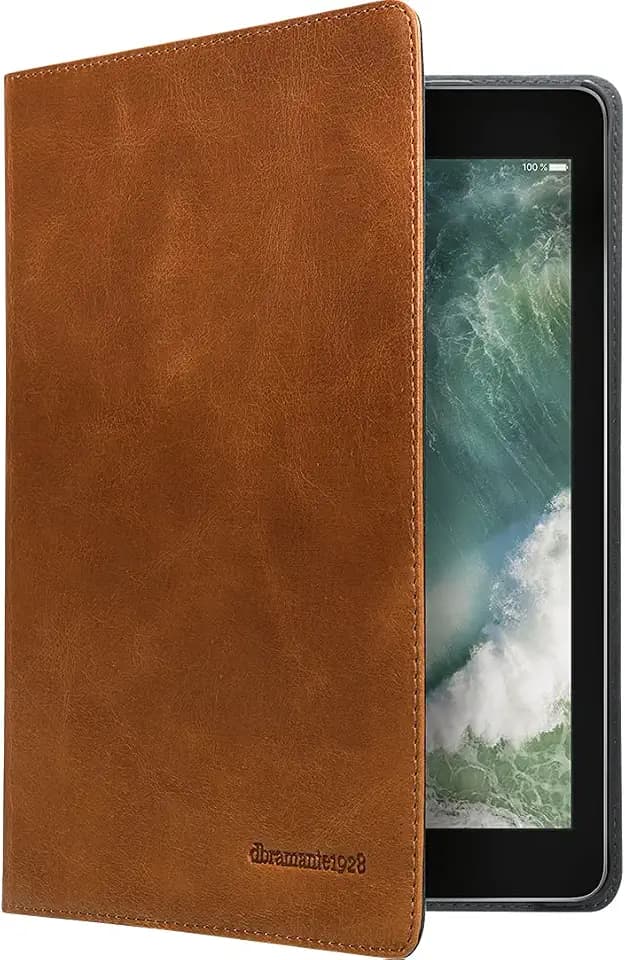 dbramante1928 - Copenhagen Hülle für iPad (2019) - Klapphülle aus robustem, hochwertigem Leder - Ständer Funktion - Auto Schlaf/Wach Funktion - Braun
