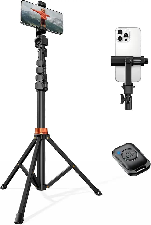 VIMOSE 66" Phone Tripod, Tripod for iPhone with Remote & Phone Stand