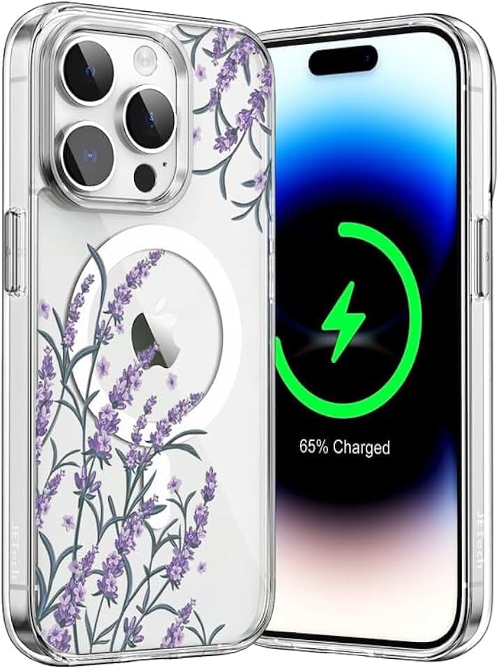 for iPhone 13 Mini Magsafe Case, Slim Floral Shockproof Protective Hard Cute PC+TPU Bumper Flower Women Cover Magnetic Clear Case