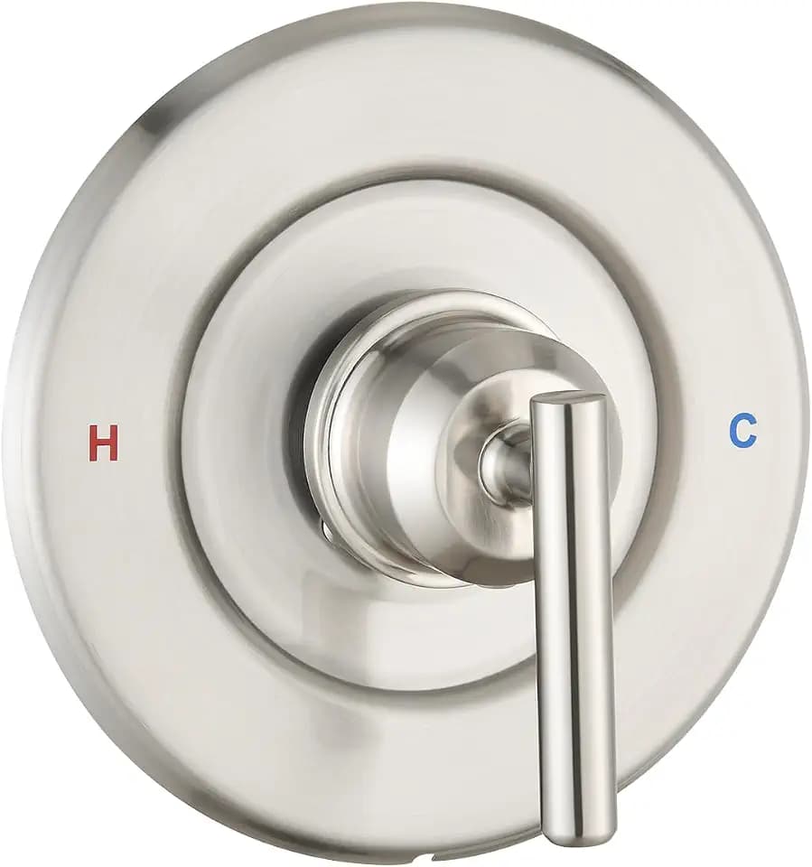 Replacement for Moen Posi-Temp Valve Only Shower Faucet Trim Kit (Valve& Catridge Not Inclued), Volume and Temperature Control Level Handle, Brushed Nickel